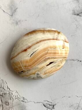 Lace Agate Palm Stone for Rock & Mineral Collection, Metaphysical Properties
